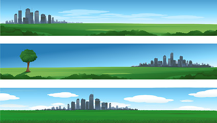 Image showing Cityscapes silhouettes background