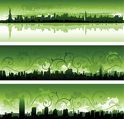 Image showing Cityscapes silhouettes background