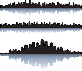 Image showing Cityscapes silhouettes background