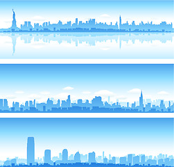 Image showing Cityscapes silhouettes background