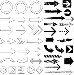 Image showing Lots of black arrows set
