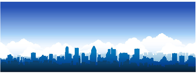 Image showing Cityscapes silhouettes background