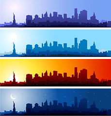 Image showing Cityscapes silhouettes background