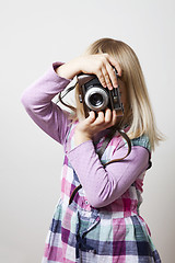 Image showing Little girl with camera