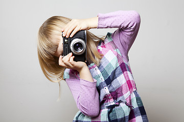 Image showing Little girl with camera