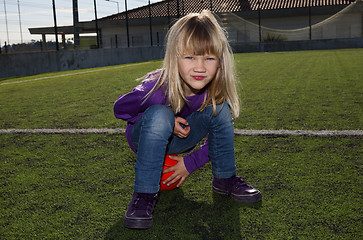 Image showing Girl with a basketball