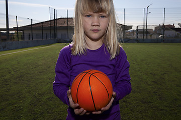 Image showing Girl with a basketball
