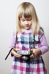 Image showing Little girl with camera