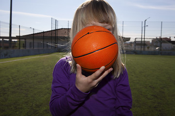 Image showing Girl with a basketball