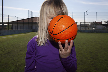 Image showing Girl with a basketball