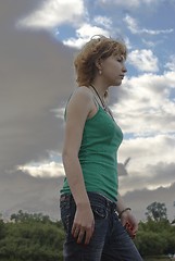 Image showing Walking girl