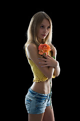 Image showing Girl with flower