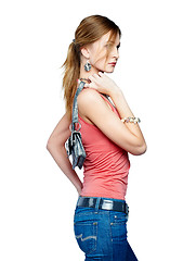 Image showing Pretty woman with handbag
