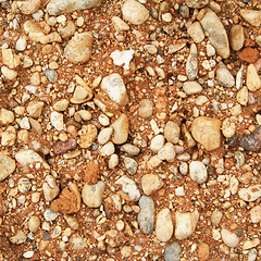 Image showing Soil and stone after rain as background