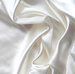 Image showing Smooth elegant white silk as background