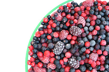 Image showing Frozen mixed fruit in bowl - berries