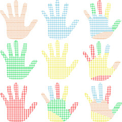 Image showing set of colorful hand prints isolated on white Vector