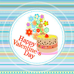 Image showing Celebration background with valentine`s cake