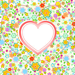 Image showing Valentines Day Heart with Flower background, vector