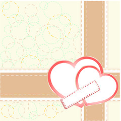 Image showing Vintage gift card with heart shaped space for text