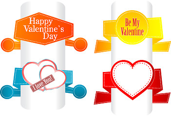 Image showing Valentine's day and wedding stickers and labels vector set