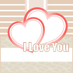 Image showing Valentines cards with two hearts and place for your text