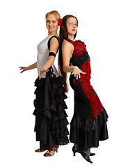 Image showing Two young girls - dancers