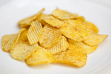 Image showing Potato chips on a plate