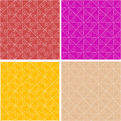 Image showing Abstract seamless decorative floral patterns set