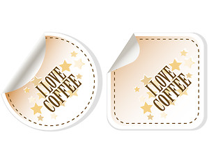 Image showing I love coffee vector stickers