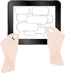 Image showing Concept cloud with computer tablet pc. Vector