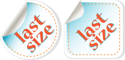 Image showing Last size clothing labels set. vector sticker