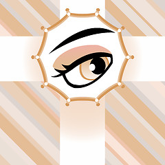 Image showing Human brown eye card. vector background