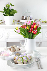 Image showing Place setting for Easter