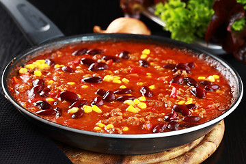 Image showing Chilli con carne in pan