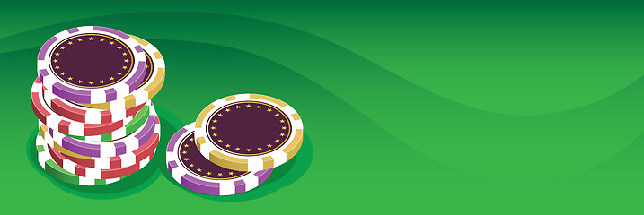 Image showing playing chips on a green background