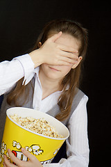 Image showing girl in a movie theater