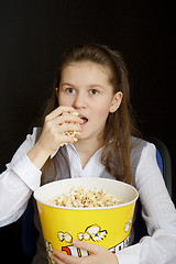 Image showing girl in a movie theater