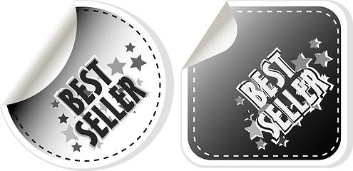 Image showing Best seller stickers set isolated on white