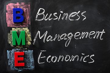 Image showing Acronym of BME for Business Management Economics