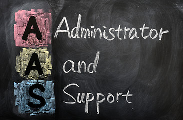 Image showing Acronym of AAS for administrator and support
