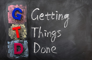 Image showing Acronym of GTD for Getting Things Done