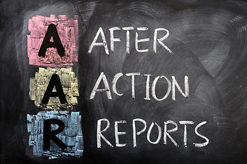 Image showing Acronym of AAR for After Action Reports