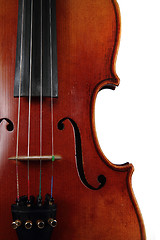 Image showing old wooden violin detail