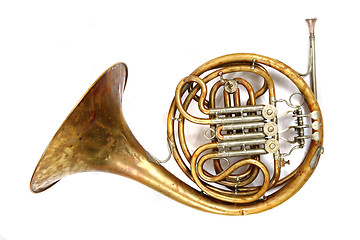 Image showing old french horn