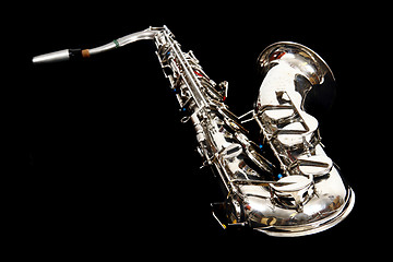 Image showing silver saxophone 