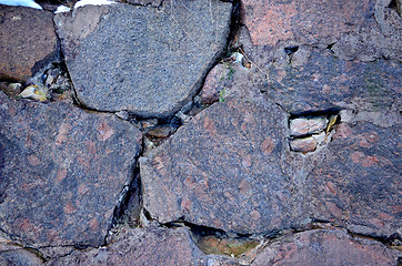 Image showing Ancient grunge walls of polished stone background 