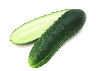 Image showing Cucumbers on the white background