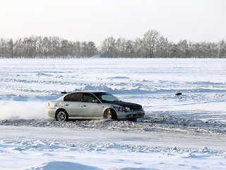 Image showing Car on winter road.