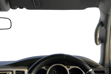 Image showing The view from the car, a white background for your text.